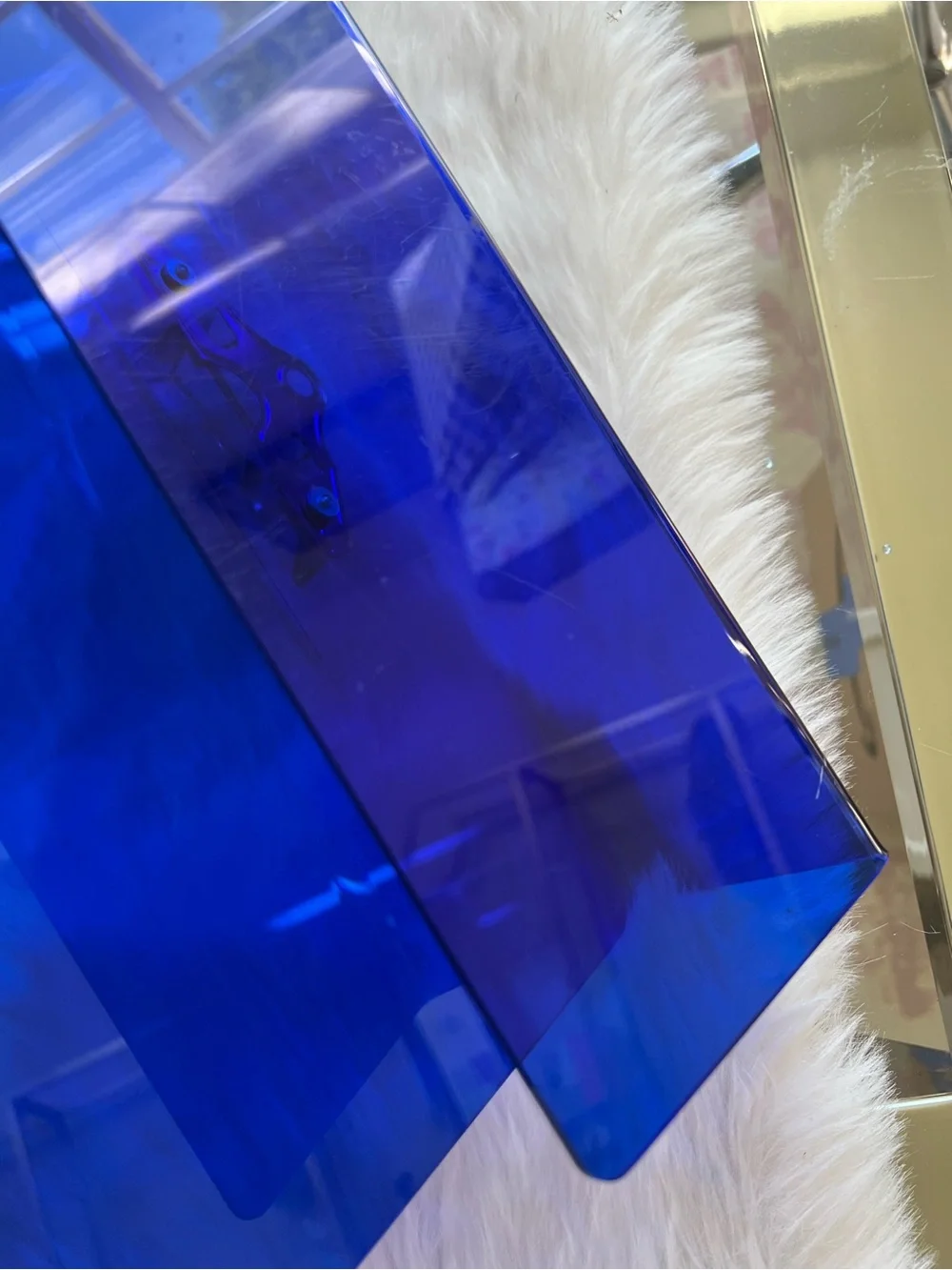 Blue Acrylic slantboard with Silver Clip teacher tool for kids